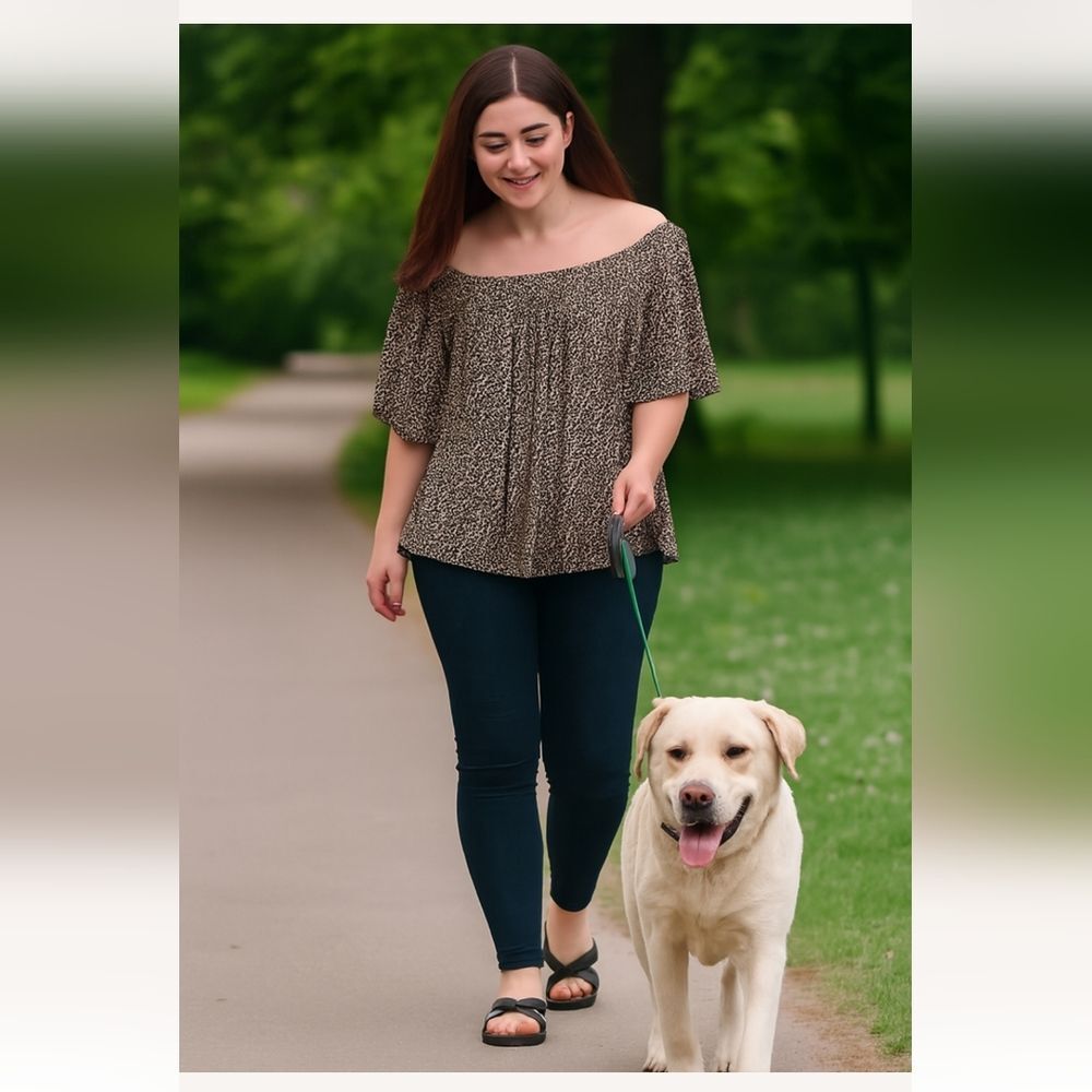 Comfy Bralette "on or off" shoulder animal print  top 4x